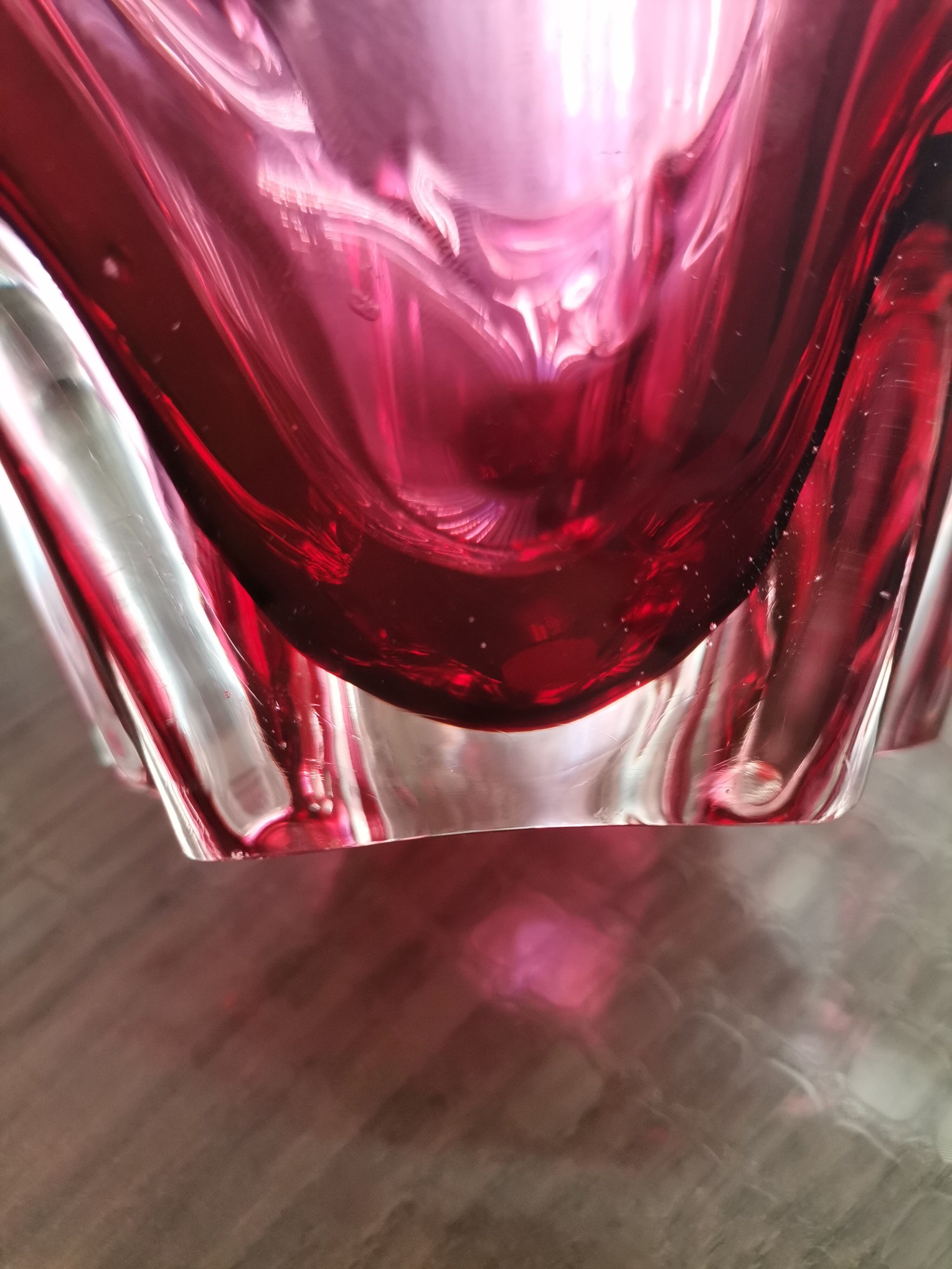 Red murano vase from the 60s