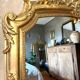 19th-century gilded pediment mirror