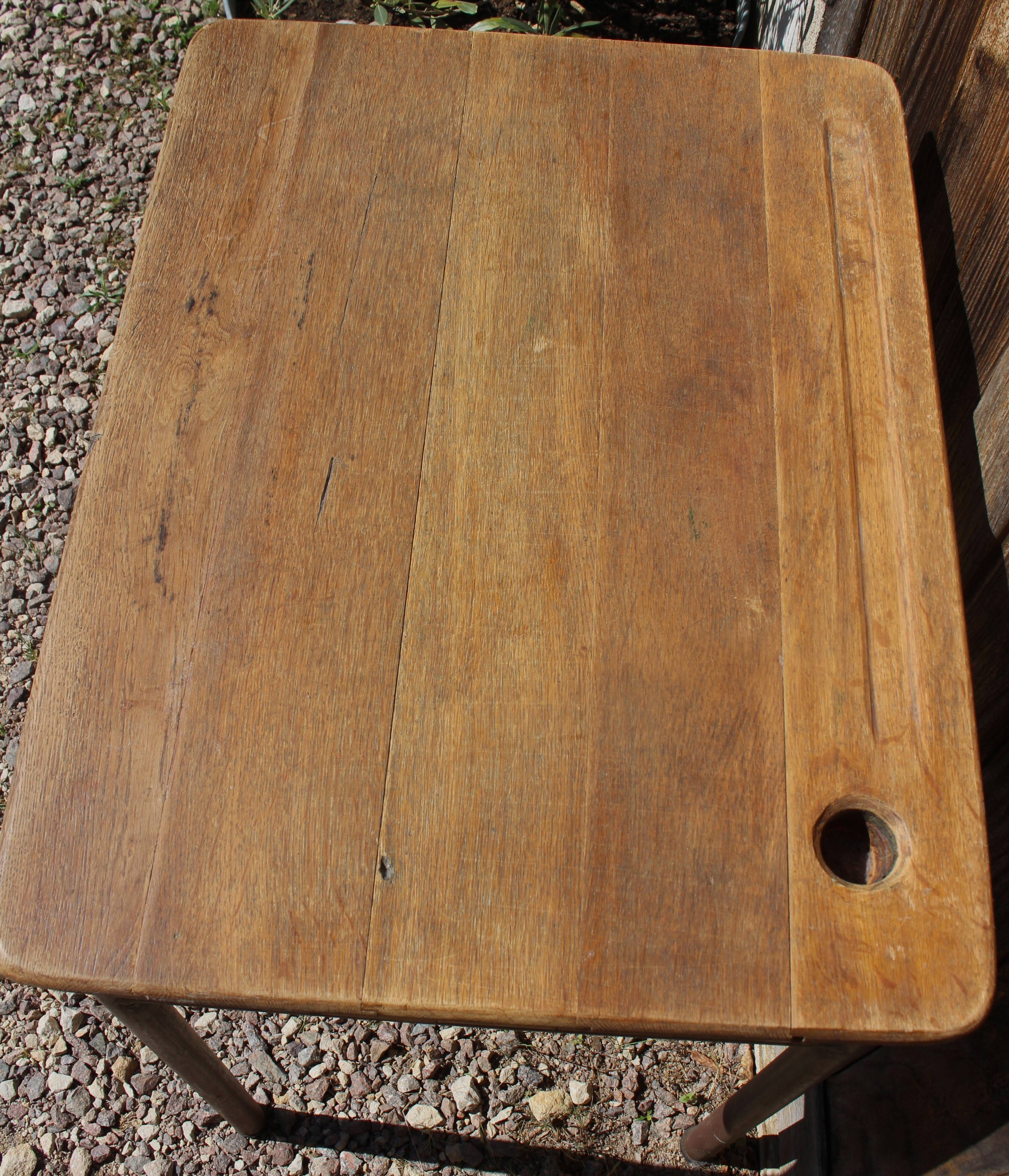 School table School desk wood metal vintage