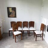 Set 6 chaises art déco chêne 1940