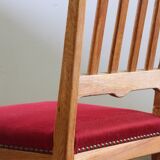 Vintage 1940s/50s Solid Oak Danish Farmhouse Chairs, Baroque style set of 4