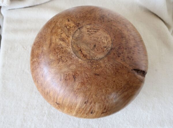 Mike Mahoney, Vase Sculpture en Loupe d'Erable, 28cm, TBE