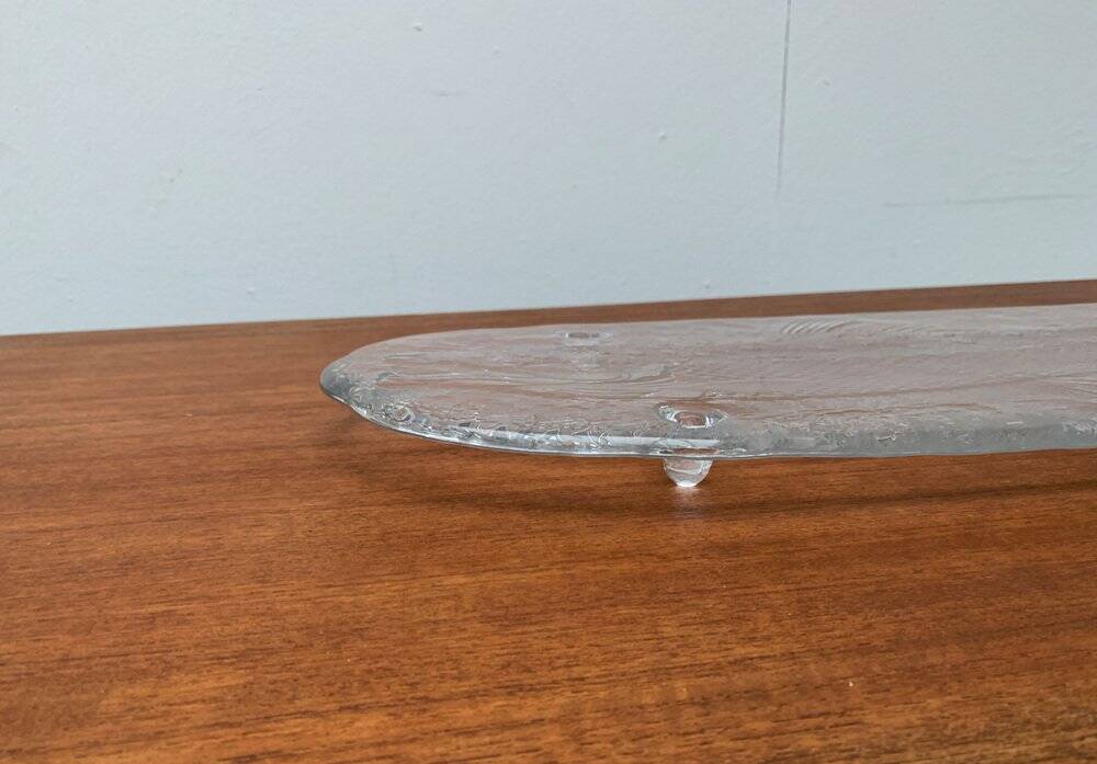 Large Vintage Glass Plate in the Shape of a Swedish Fish by Pukeberg Glass