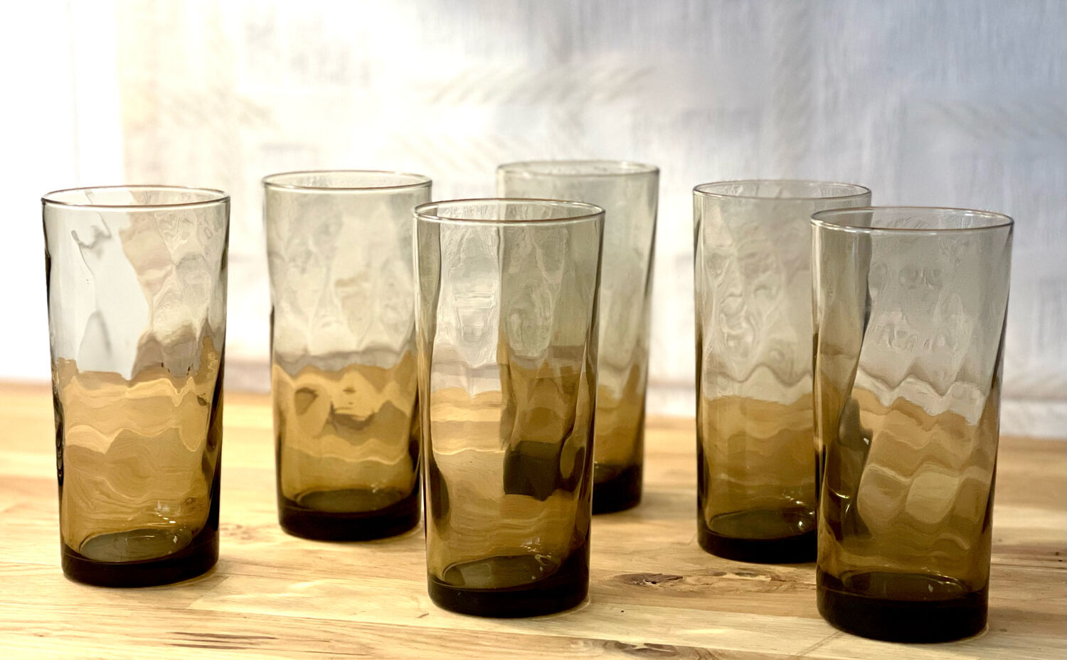 6 large vintage glasses 1970
