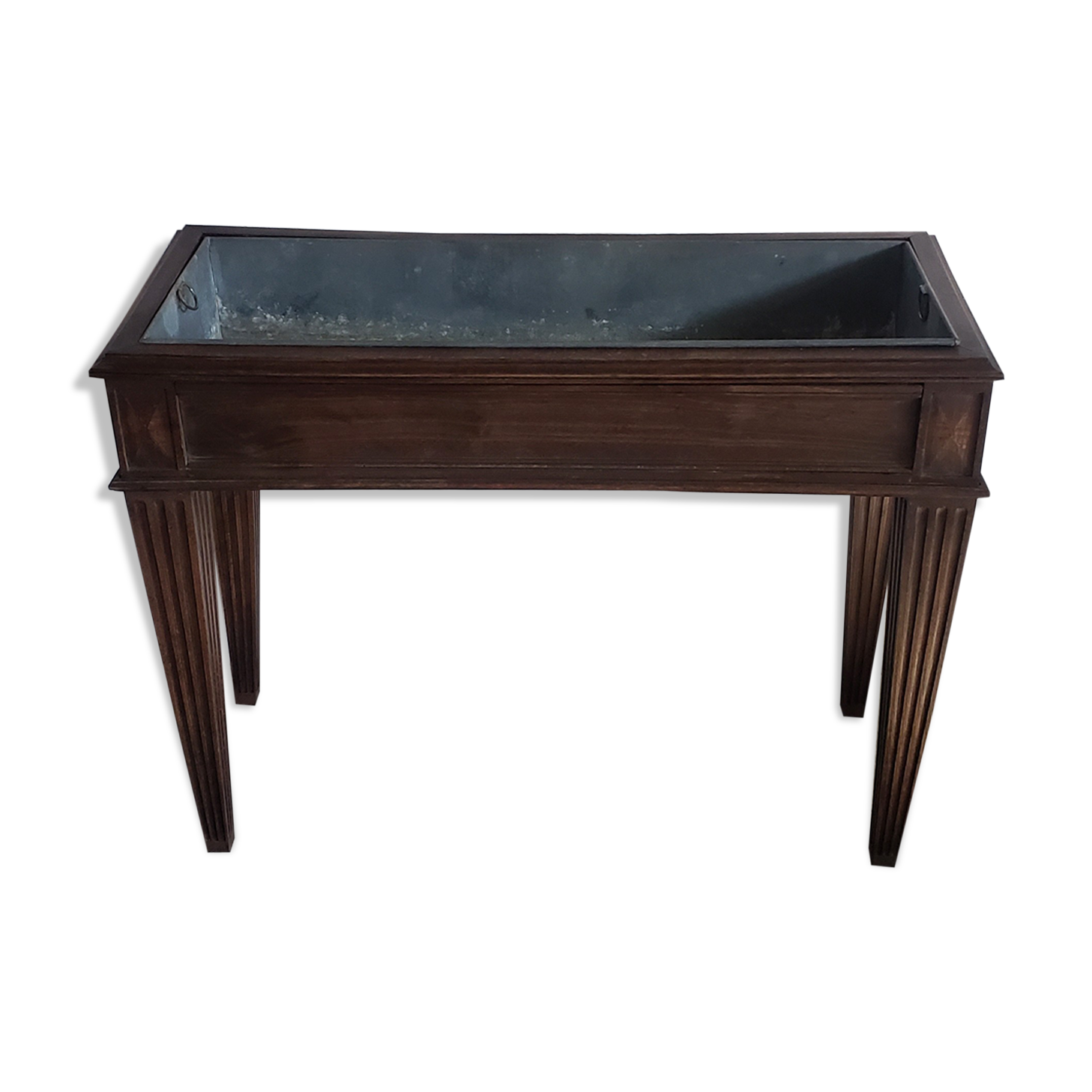 1900 indoor planter in beech and zinc