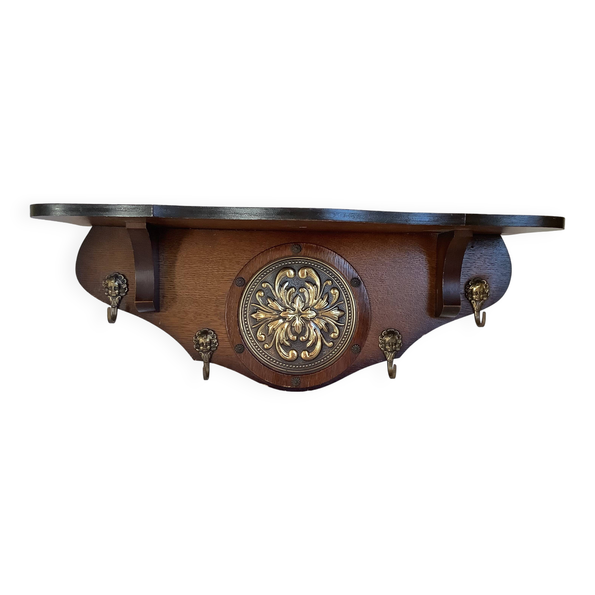 Wooden wall coat rack