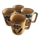 Service de 4 mugs décor floral