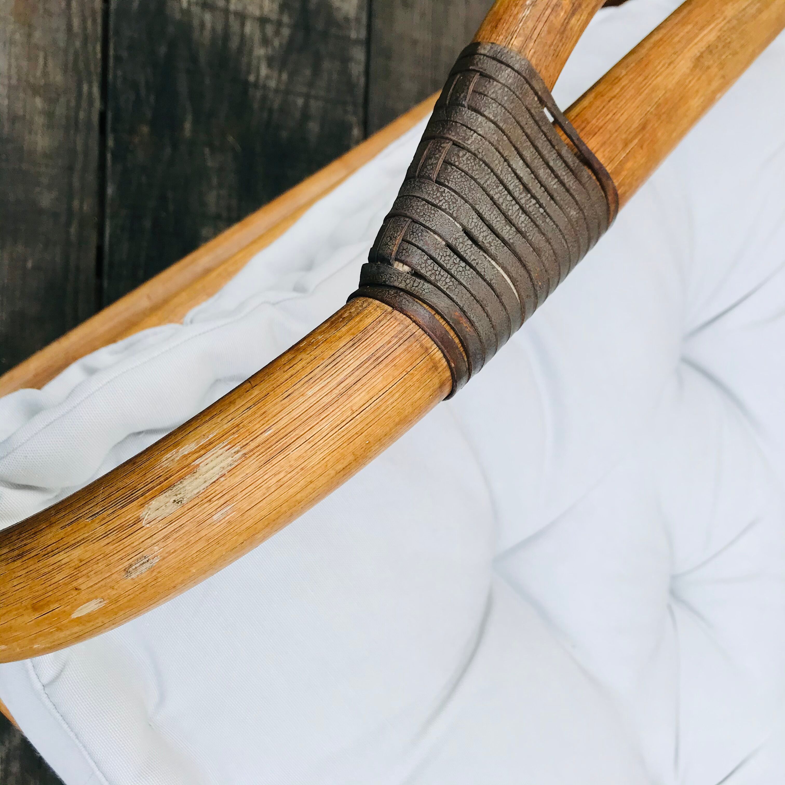 Pair of vintage bamboo armchairs 1970