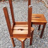 3 Wooden stools. (beech) slats and ease handle