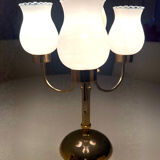 Vintage table lamp with 5 lights – frosted glass and gold metal