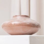 Gudrun Schenk Studio Ceramic Vase in beige-pink glaze - German Mid-Century Flower Vase, 1950s