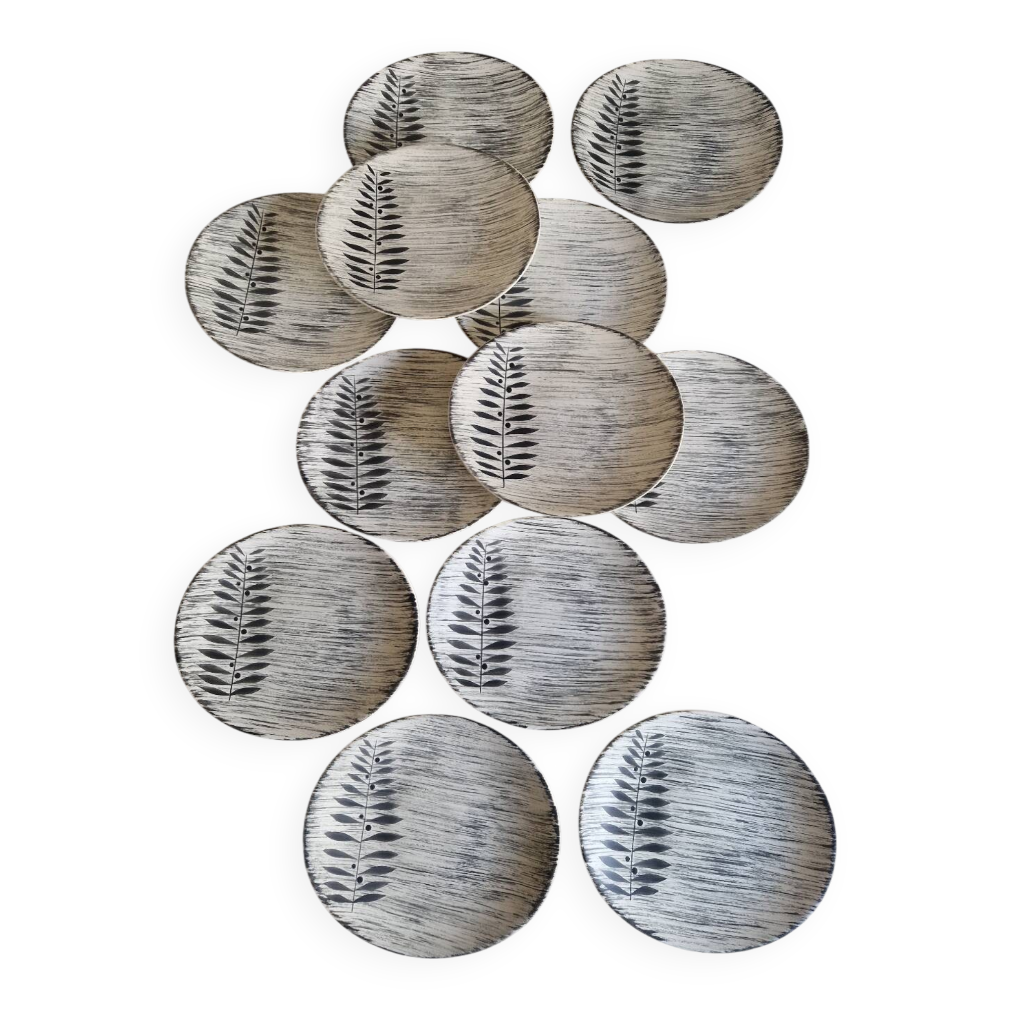 Set of 12 oval-shaped dinner plates, Salins Tolede pattern