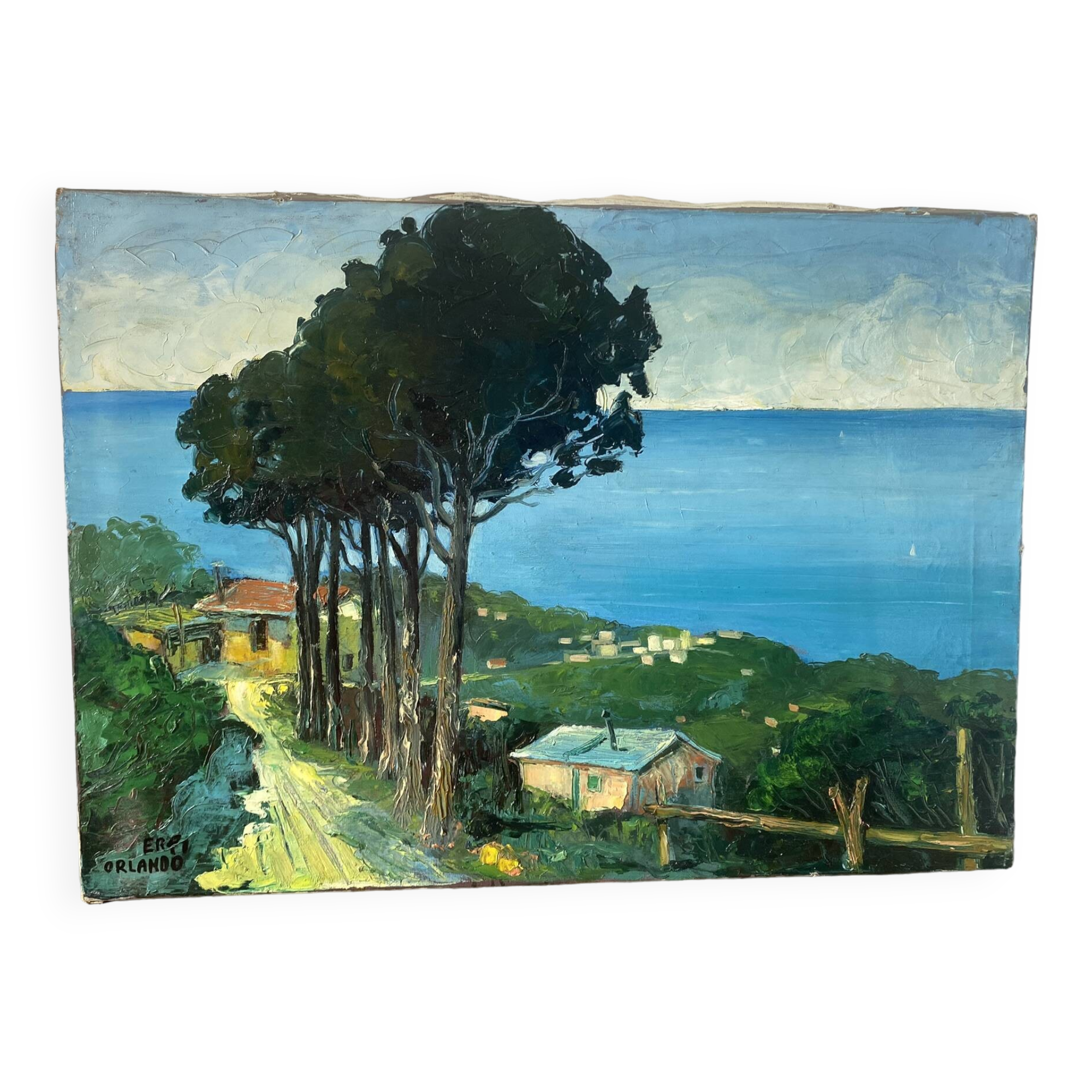 Mediterranean landscape signed from 1970