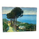Mediterranean landscape signed from 1970