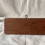 Vintage wooden wall-mounted coat rack with three double hooks