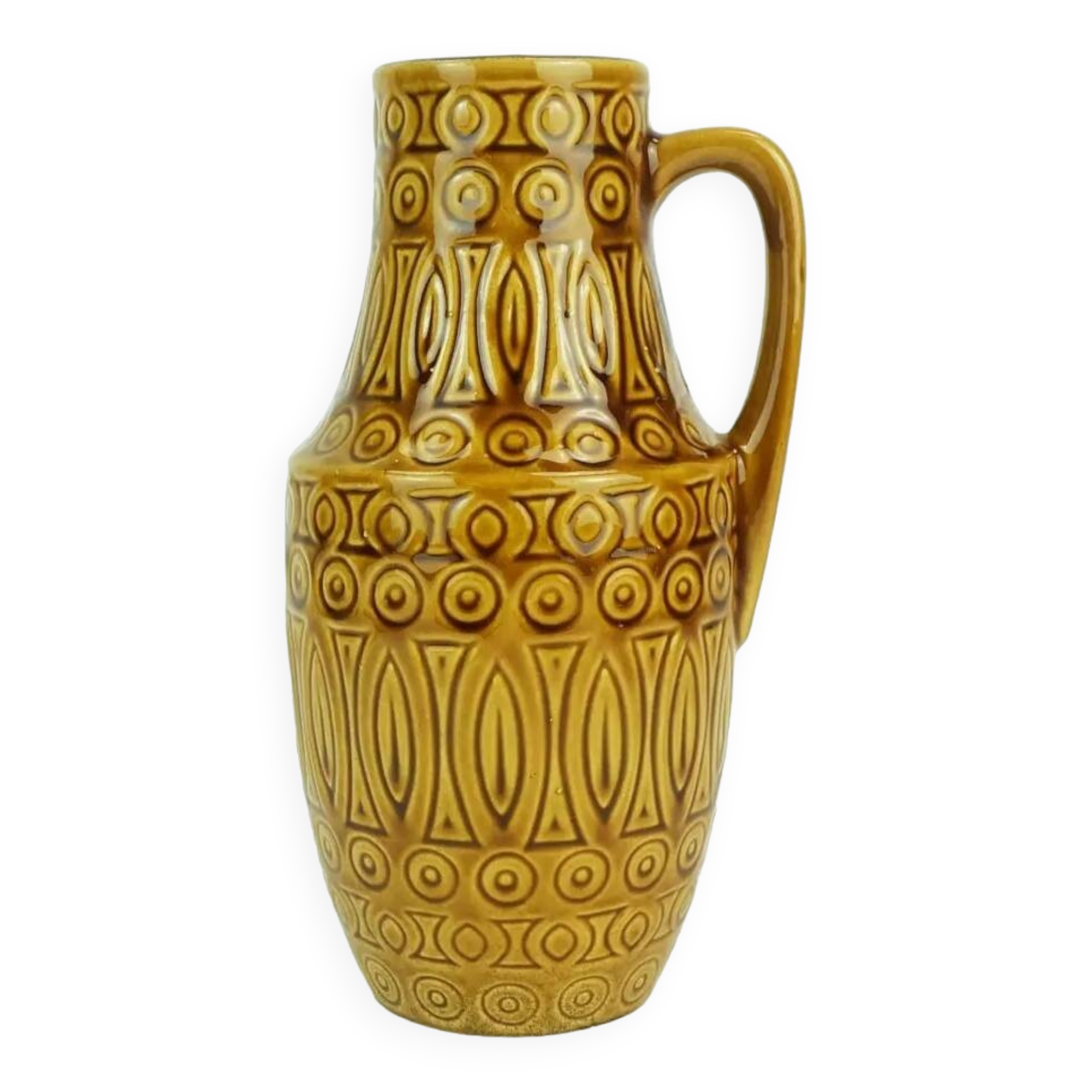 scheurich mid century VASE 1960s decor hellas ochre glaze model 423-25