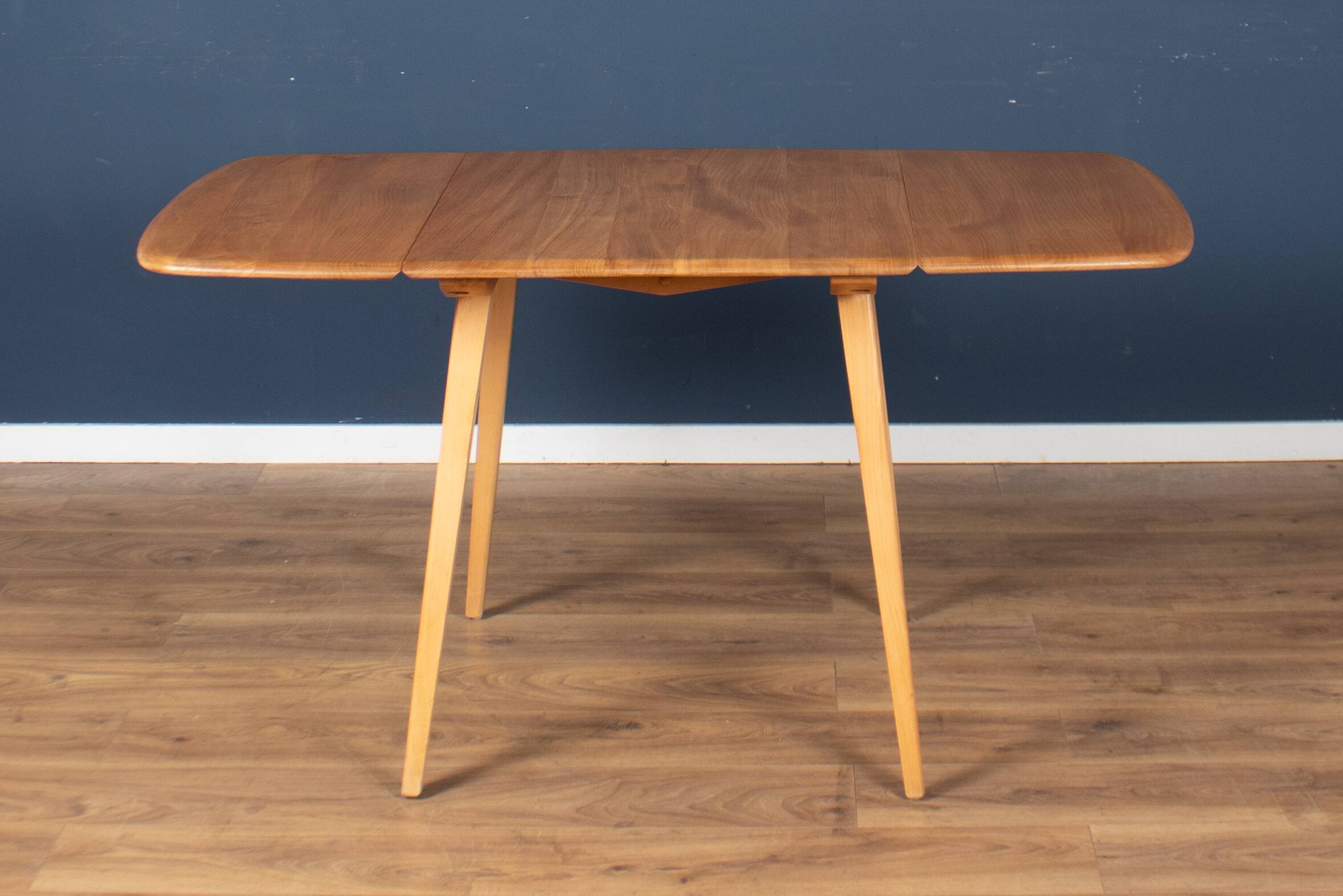 Retro Blonde Ercol Model 383 Dining Table & Four Stick Back Kitchen Dining Chairs