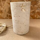 Antique vintage polished stone cylinder lamp