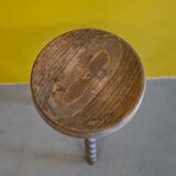 Vintage French Wooden Stool from the 1970s.