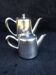 A pair of vintage silver-plated teapot and coffee pot