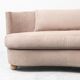 Vintage curved sofa in brown fabric – Italian design from the 1970s modernism