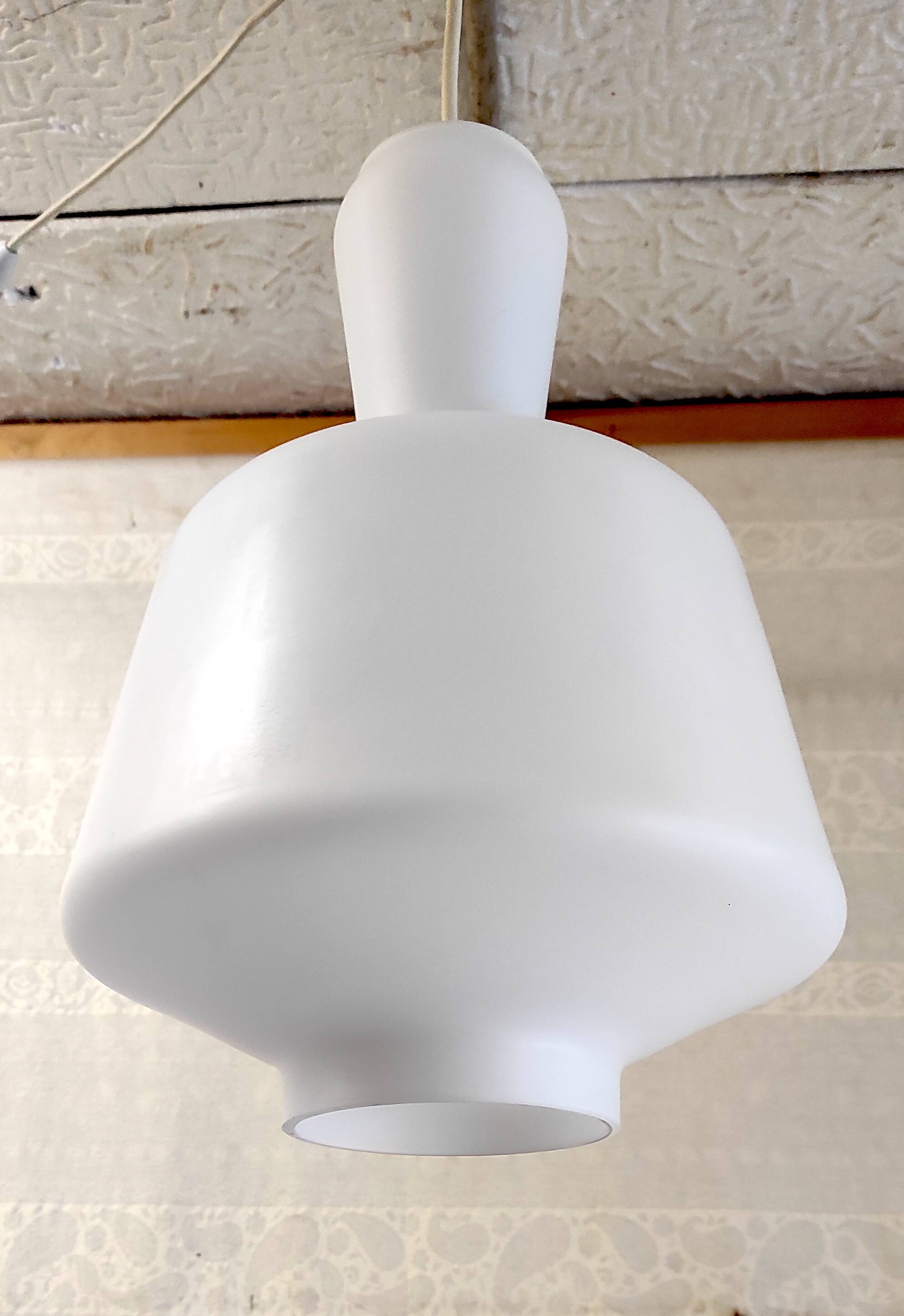 Scandinavian opaline pendant light - mid-20th century