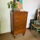 Vintage oak chest of drawers with oak veneer