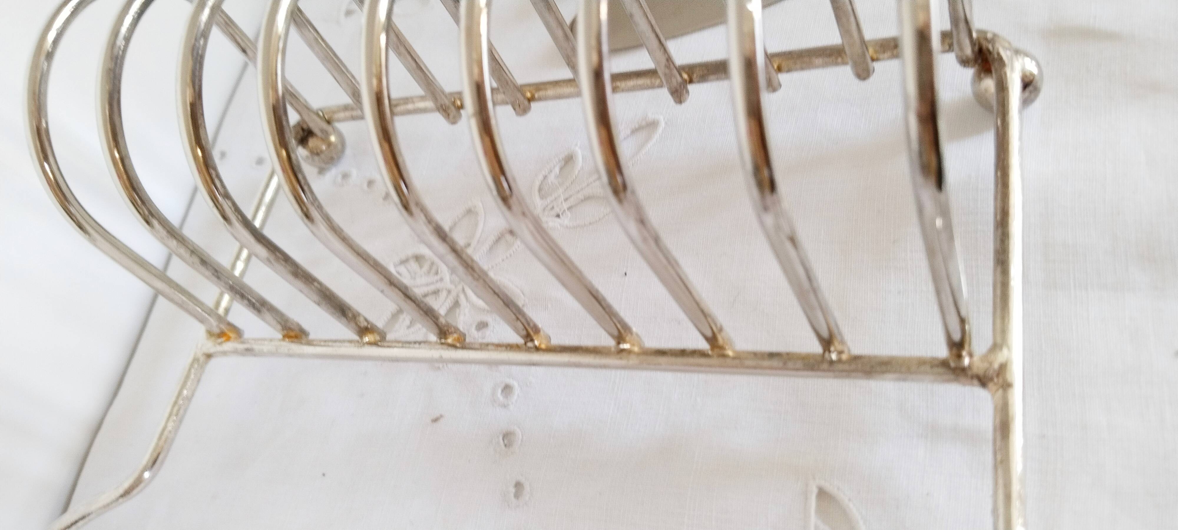 Metal foie gras serving dish, toast rack