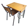 Old school desk + mullca 510 tube metal & wood chair