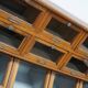 Very large Dutch oak showcase for grocery or haberdashery, 1920s-1930s