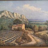 Tableau huile sur toile peinture provençale signée