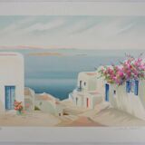 Janick lederle: on the greek island, original signed lithograph