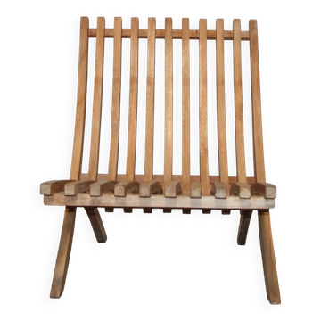 Chaise en teck pour extérieur et intérieur