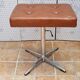 Vintage adjustable stool in brown leatherette with chrome legs, 1970s