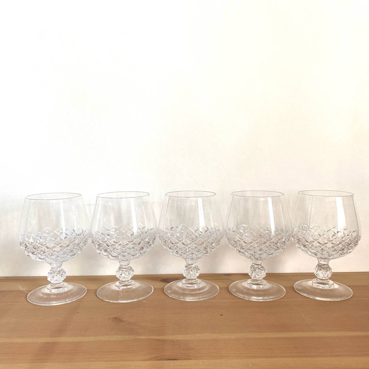 Cognac service - glasses - carafe - longchamp - cristal d'arques - vintage