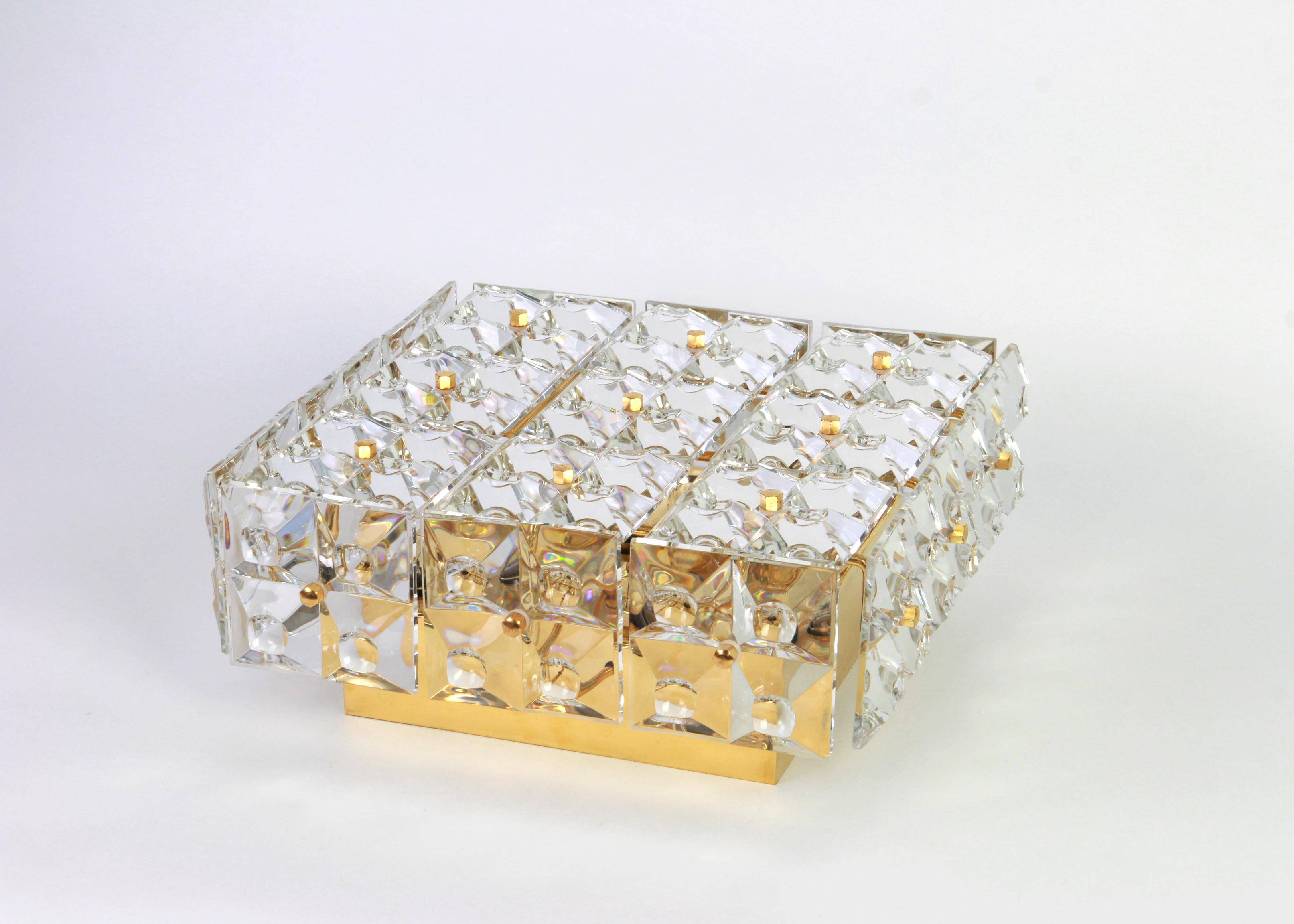 faceted crystal ceiling lamp by Kinkeldey, Germany.