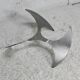 "space age" coffee table. Steel legs, glass slab. Circa 1970