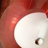 Vintage red space age glass pendant from the 80s