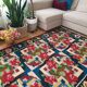 Rug with roses made by hand in Romania