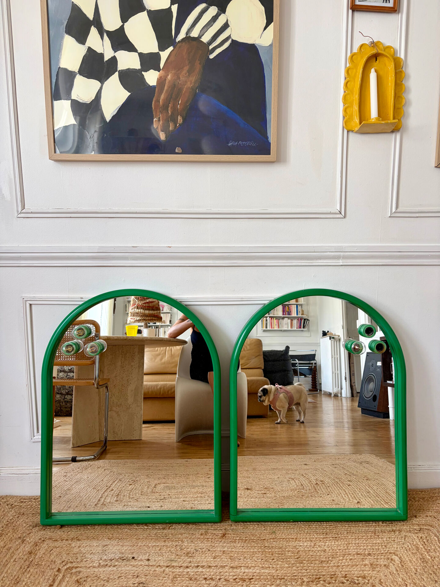 Pair of Italian plastic mirrors Gedy 1970
