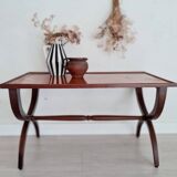Old wooden coffee table - crossed base