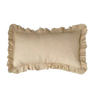 Beige ruffle cushion