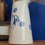 Modernist ceramic pitcher, signed polychrome decoration