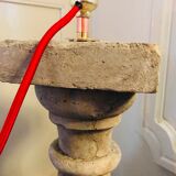 Table of old baluster lamp