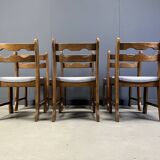 Vintage brutlaist dining chairs, set of 6 - 1960s