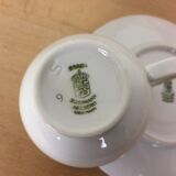 Orange flower tea service, porcelain, 7 cups 1970