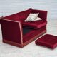 1970s, Danish 2-seater "Spanish" drop arm sofa, furniture velour.