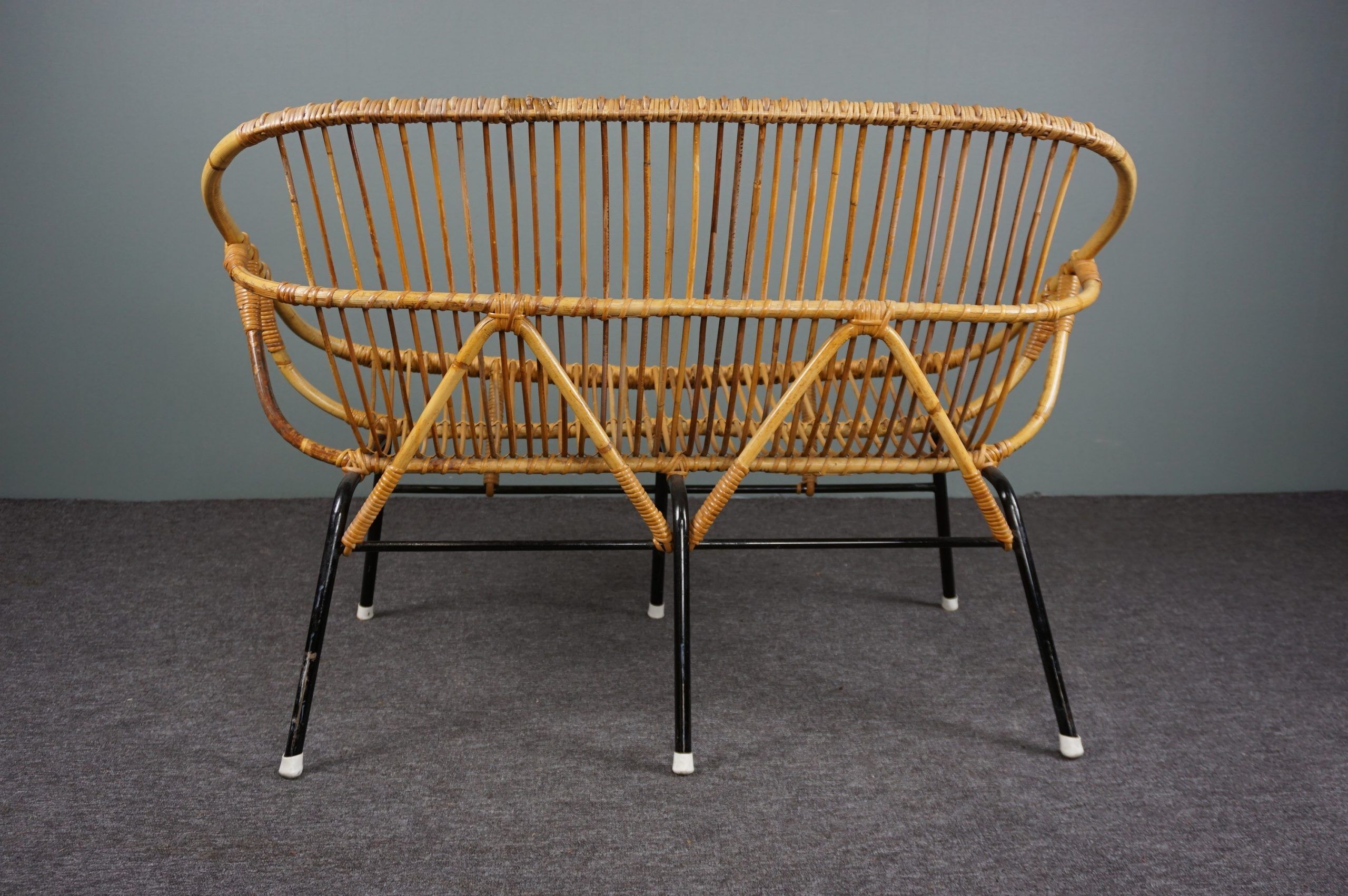 Rattan bench by Rohé Noordwolde