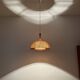 Teakwood and Raffia Bast Pendant Lamp by Temde