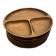 Set of six fondue plates, made of wood